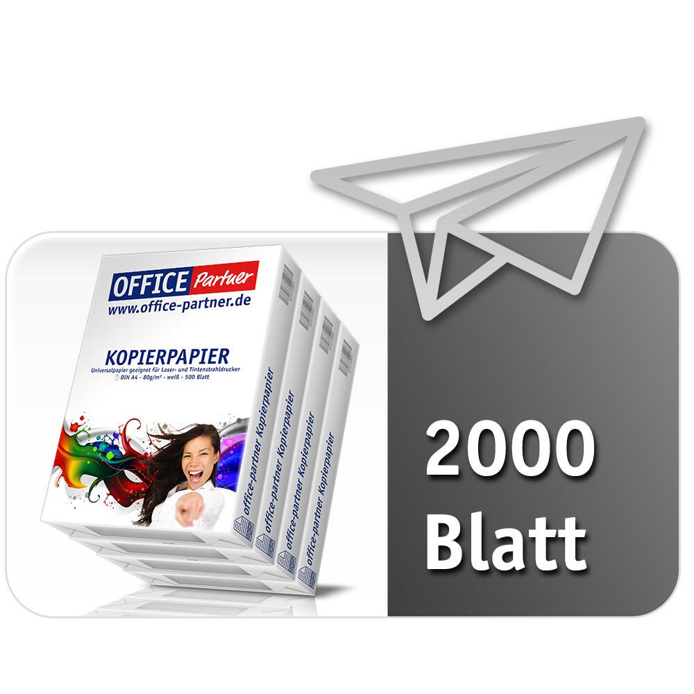 OFFICE Partner Premium Kopierpapier, weiß - DIN A4 80g/m² - 2.000 Blatt OFFICE Partner Premium Kopierpapier, weiß - DIN A4 80g/m² - 2.000 Blatt